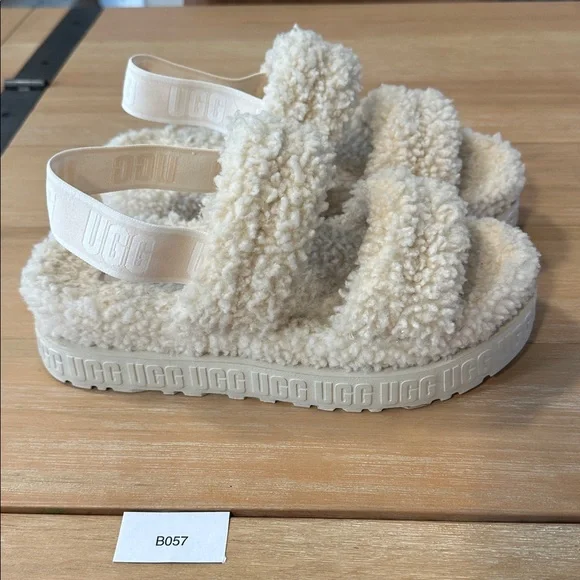 UGG Oh Fluffita 9.5 Geniune Slingback Platform Sheepskin Curly Slipper - Picture 3 of 5
